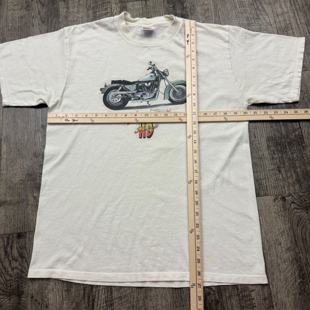 Vintage Harley Davidson Shop Paris France Biker Motorcycle T-Shirt Tee Jerzees - Picture 3 of 8